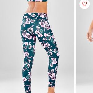 Fabletics Floral Print Leggings - Pink and Green